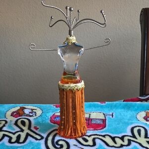 Elegant Orange and Gold Jewelry Holder